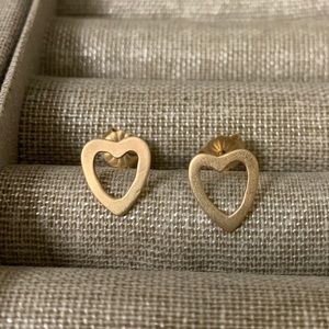 Custom Made Yellow Gold Heart Earrings